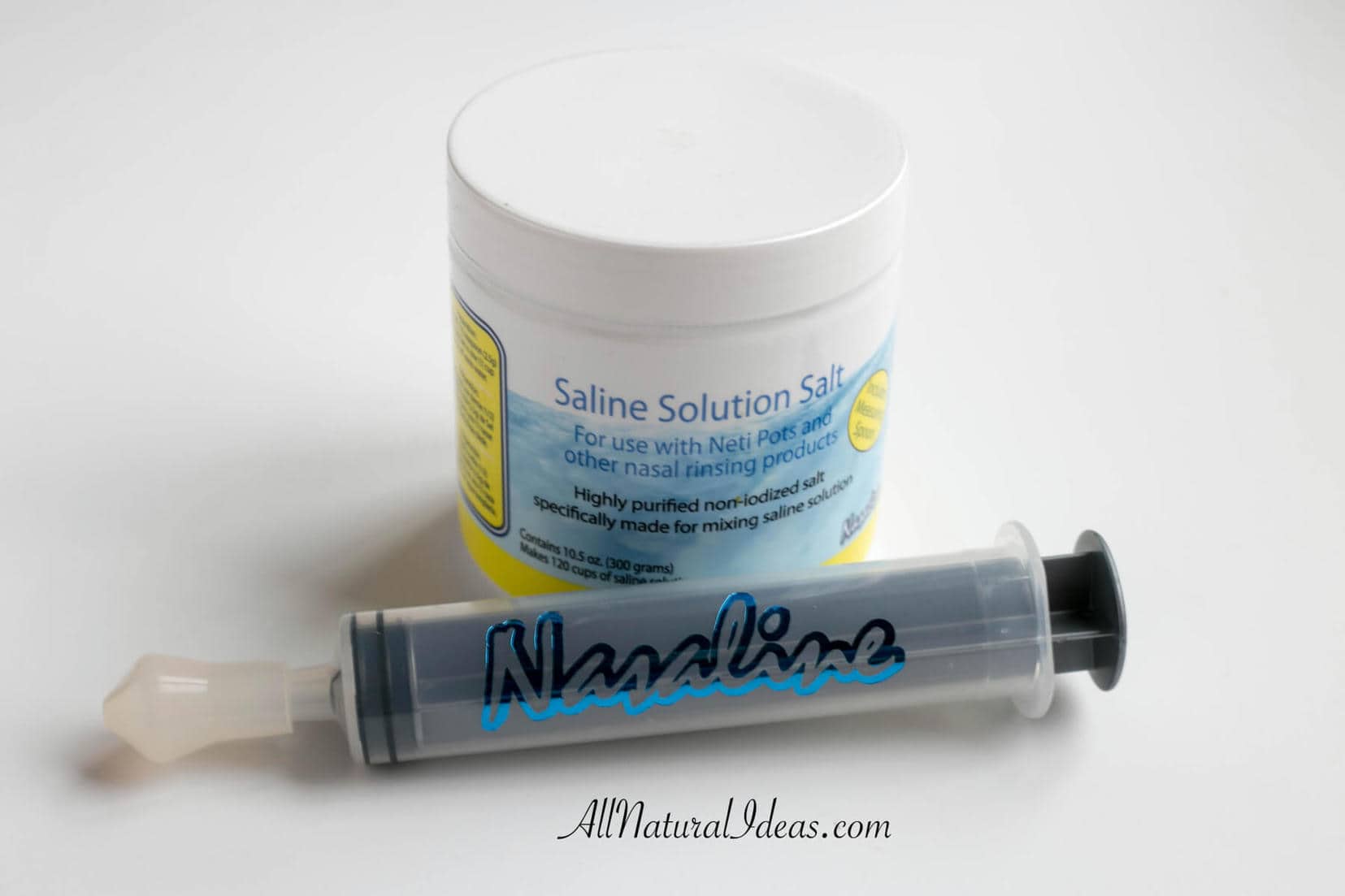 Saline nasal flush for natural sinus relief