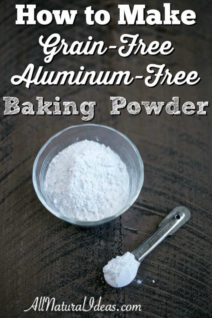 Most store bought baking powders contain aluminum and corn. You can make your own grain free baking powder without aluminum using two key ingredients. | allnaturalideas.com
