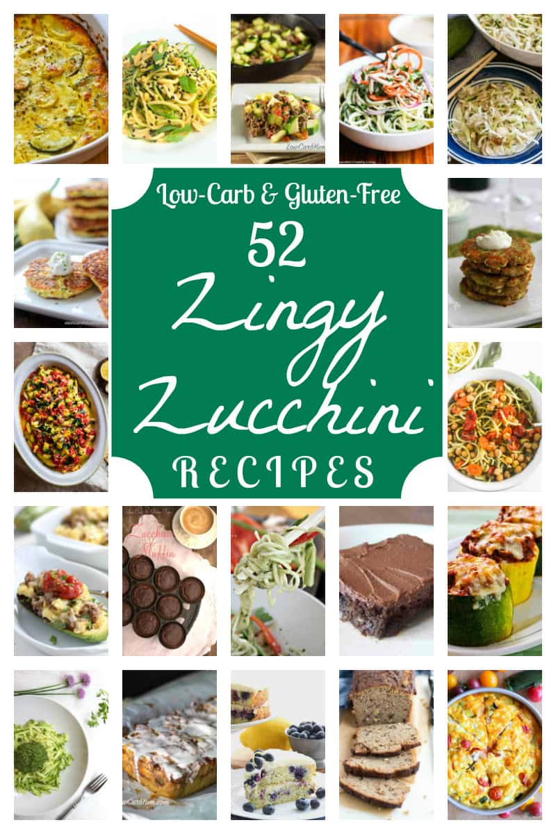 Got an abundance of zucchini in your garden? You are sure to find a new favorite recipe in this collection of 52 zingy low carb zucchini recipes! | allnaturalideas.com