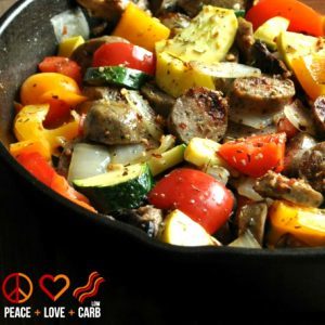 PEACE LOVE AND LOW CARB Chicken Sausage and Vegetable Skillet