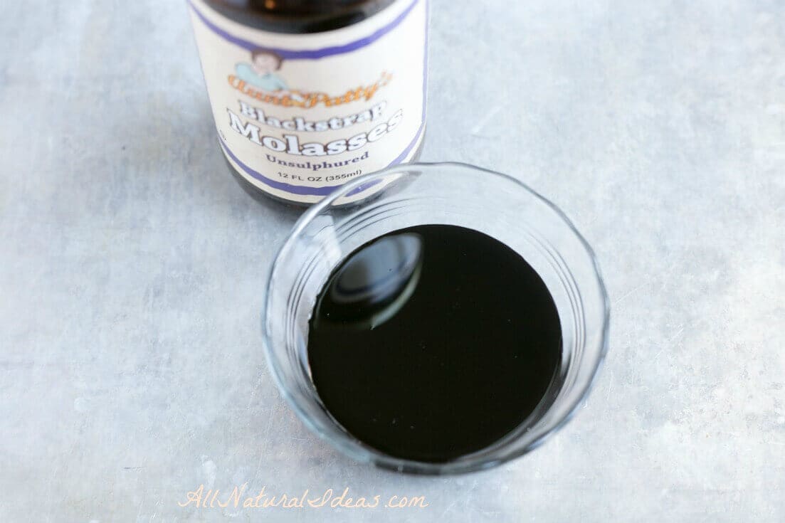 small bowl blackstrap molasses