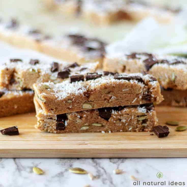 Chocolate chip coconut homemade paleo protein bars