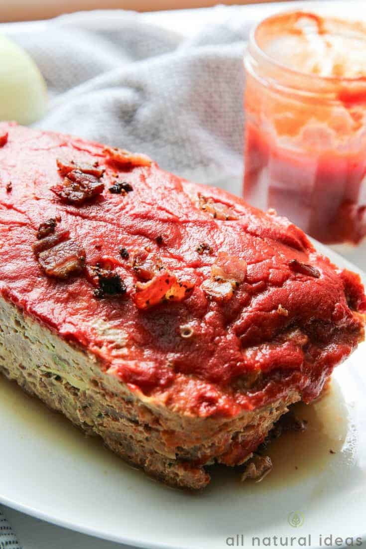 Baked easy meatloaf with bacon recipe
