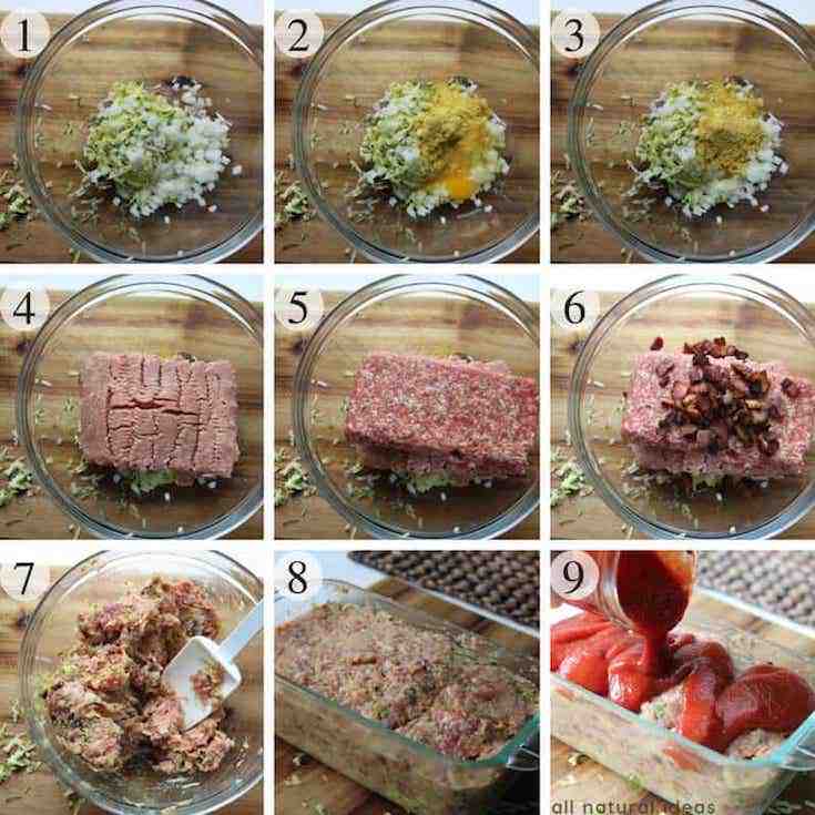 Making an easy paleo meatloaf with bacon