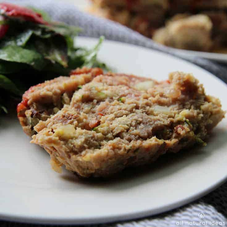 Serving the easy paleo meatloaf with bacon