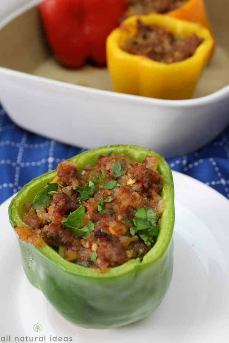 Low carb easy paleo stuffed peppers recipe