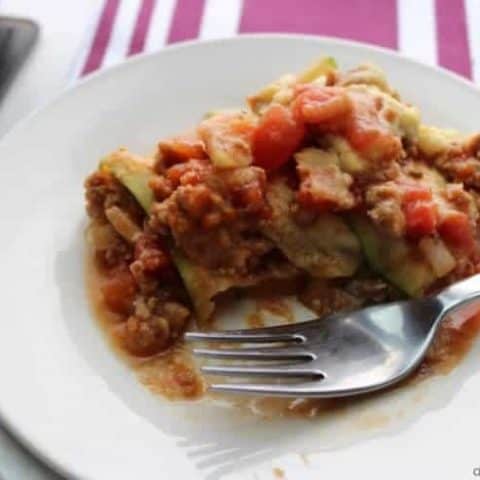 Enjoying an easy paleo zucchini lasagna