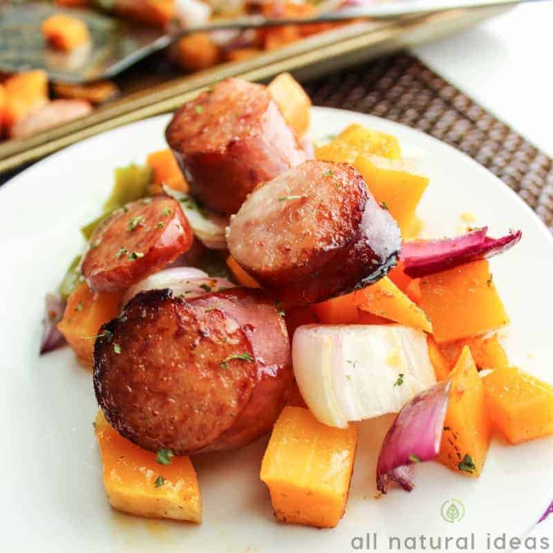 Roasted Butternut Squash and Sausage Sheet Pan Meal All Natural Ideas