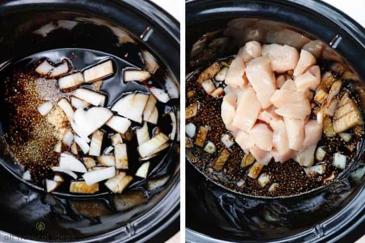 adobo ingredients in the crock pot